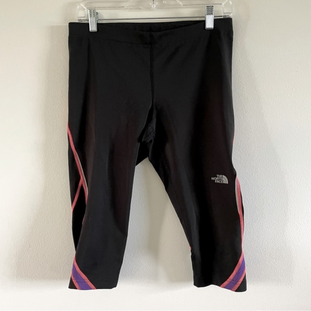 The North Face Capris Women’s Size Large Black With Orange Stitching Workout Gym
